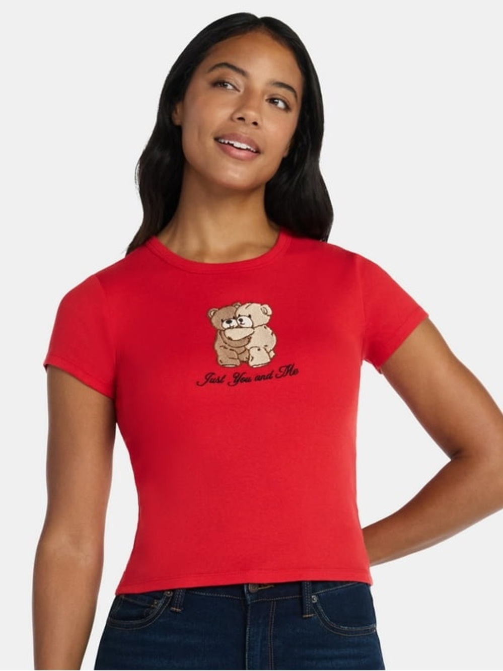Valentine’s Day Teddy Bear Graphic Tee XL NWT Embroidered Short Sleeve Shirt